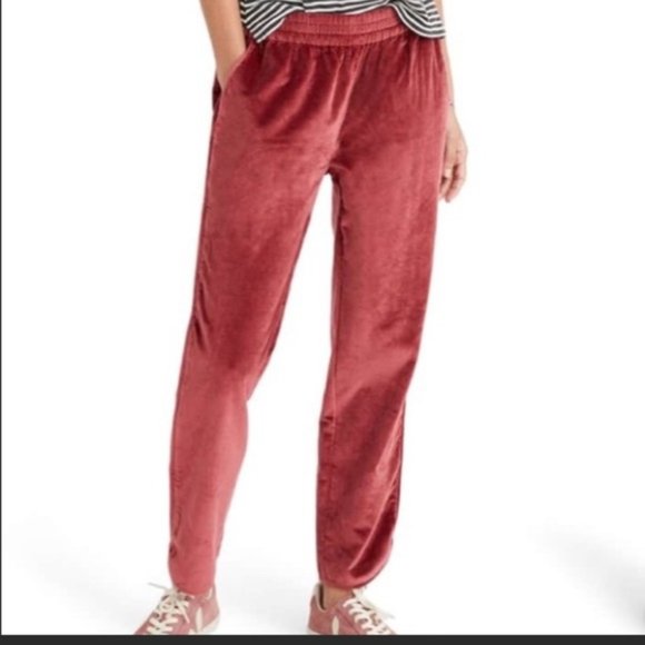 Madewell Pants - Madewell Satin Velvet Rose Velve Pull On Crop Pant